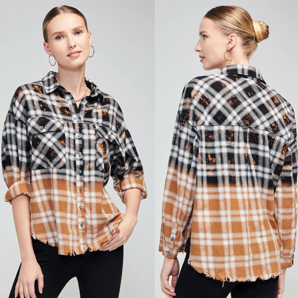 NWT Wildfox Blackwatch Plaid Utility Flannel - Size SMALL